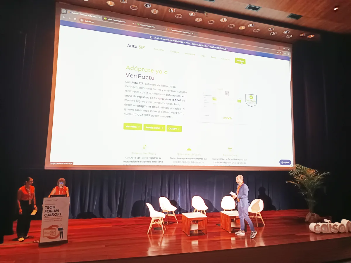 Ponencia sobre software de facturación en el Tech Forum CAISOFT 2025